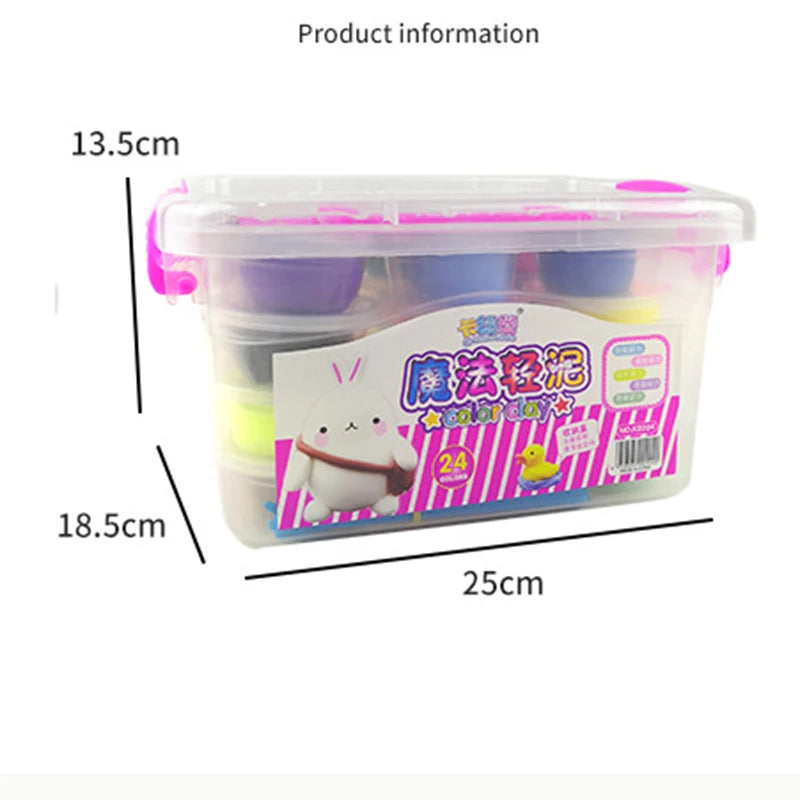 24 Color Slime Supplies Gifts For Kids Soft Clay DIY Kit Sensory Play Stress Relief Toy Stretchy Soft Tool Creative For Kid Gift