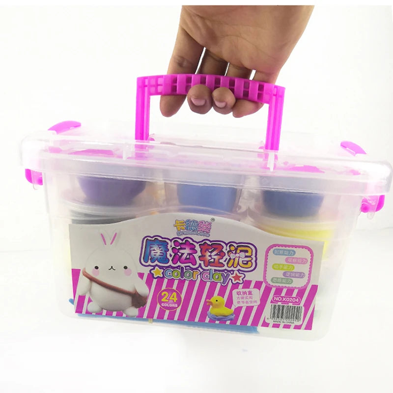 24 Color Slime Supplies Gifts For Kids Soft Clay DIY Kit Sensory Play Stress Relief Toy Stretchy Soft Tool Creative For Kid Gift