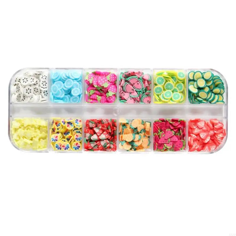 A52E Slime 3D Polymer Slices UV Epoxy Resin Mold Filler Nail Art Decorations Fruit Nail Art Slices DIY Crafts Jewelry Making