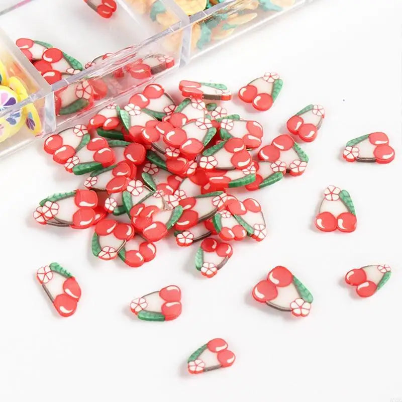 A52E Slime 3D Polymer Slices UV Epoxy Resin Mold Filler Nail Art Decorations Fruit Nail Art Slices DIY Crafts Jewelry Making