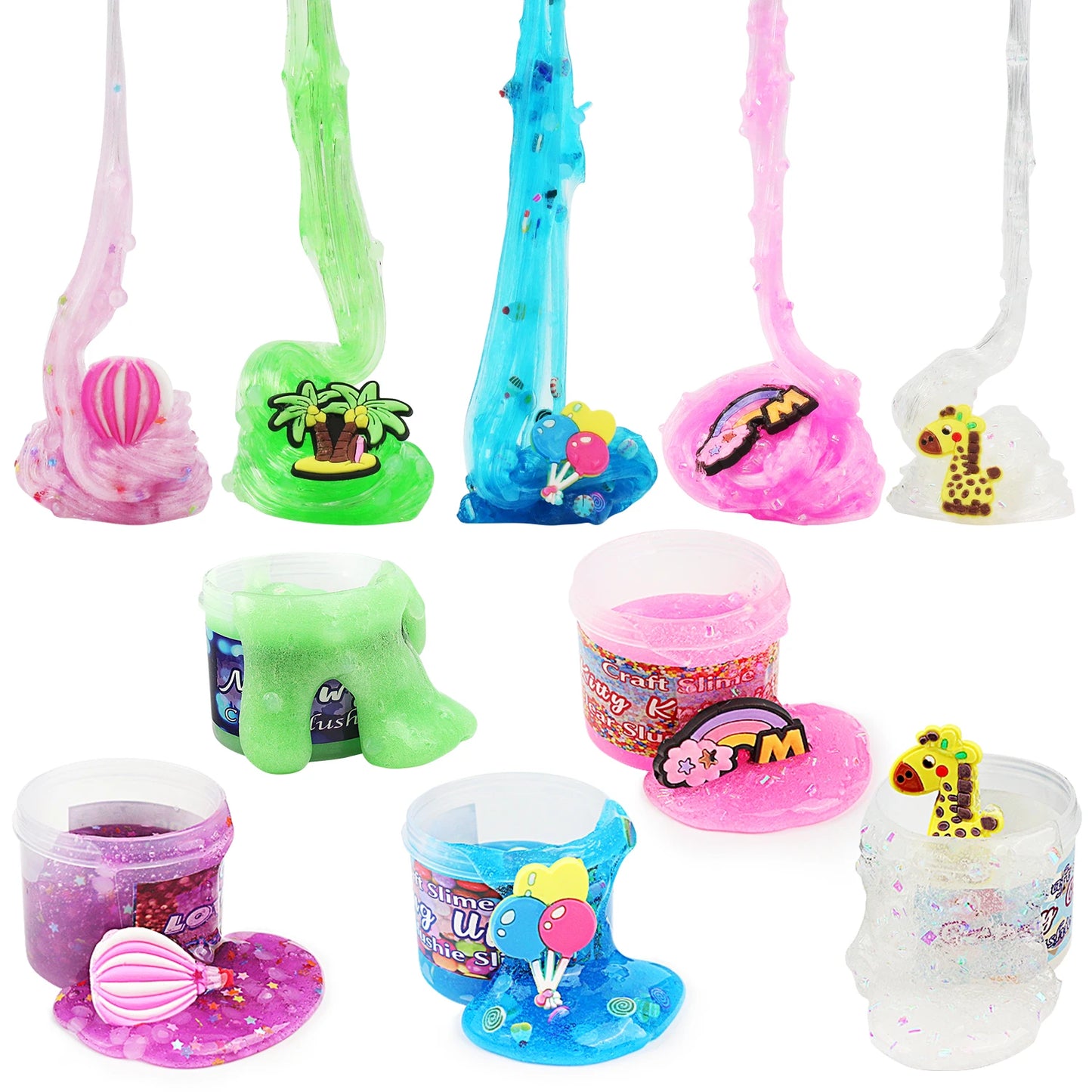 Surprise blind box style random slime crystal mud, silk mud and other toys, handmade DIY decompression toys, a total of 30 styles
