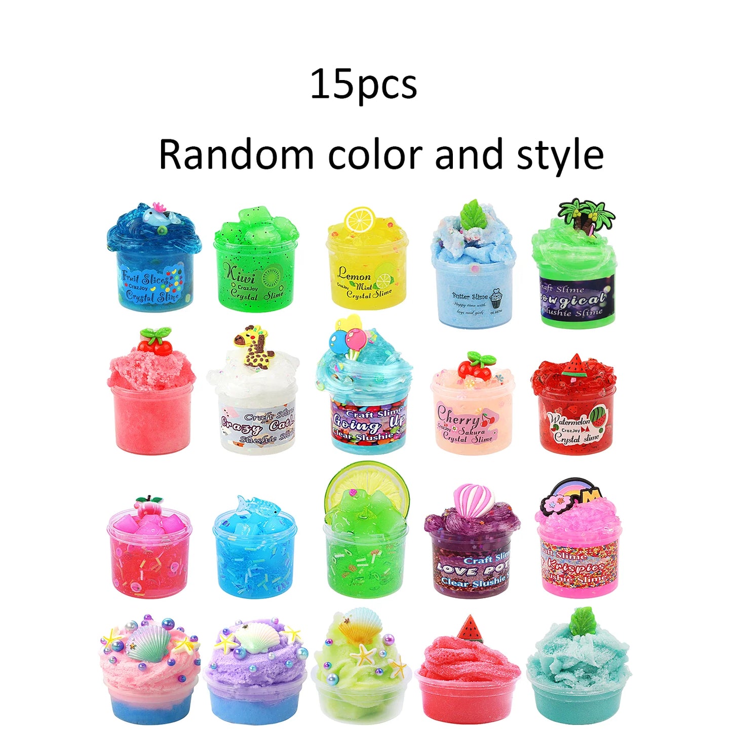 Surprise blind box style random slime crystal mud, silk mud and other toys, handmade DIY decompression toys, a total of 30 styles
