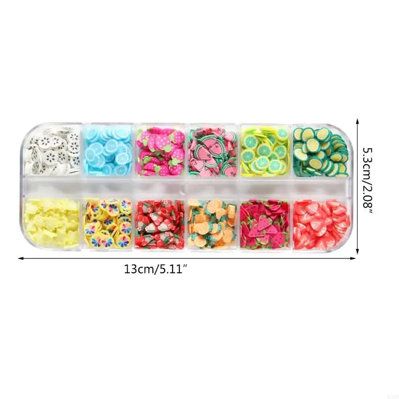 A52E Slime 3D Polymer Slices UV Epoxy Resin Mold Filler Nail Art Decorations Fruit Nail Art Slices DIY Crafts Jewelry Making